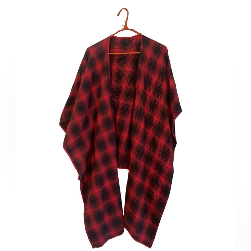 Scarf Shawl Buffalo Check Red Black Ladies Women’s Wrap Winter Fall Drape Fall